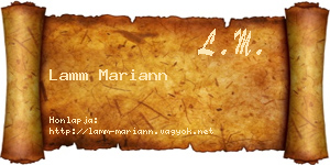 Lamm Mariann névjegykártya