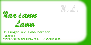 mariann lamm business card